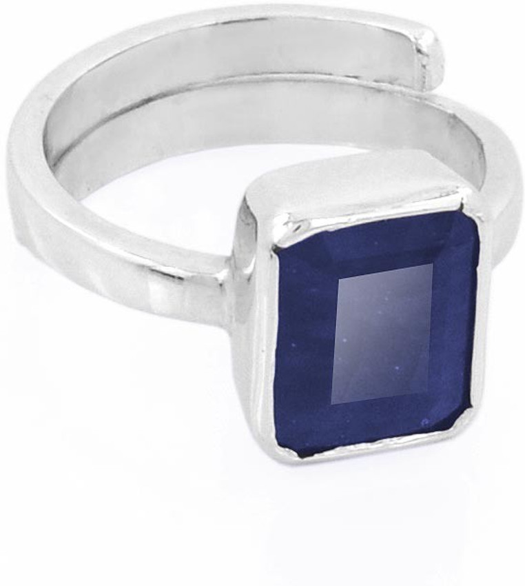 Bellojewelsonline 6.25 Ratti Sterling Silver Sapphire Ring ...