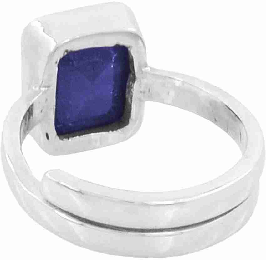 Bellojewelsonline 6.25 Ratti Sterling Silver Sapphire Ring ...