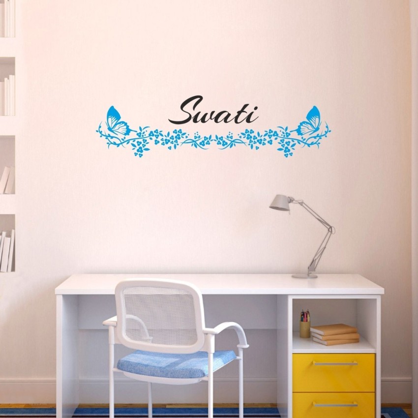 decor kafe 22 cm Butterfly With name SWATI Wall Covering Size : ( 56 X 17  CM ) Self Adhesive Sticker Price in India - Buy decor kafe 22 cm Butterfly  With