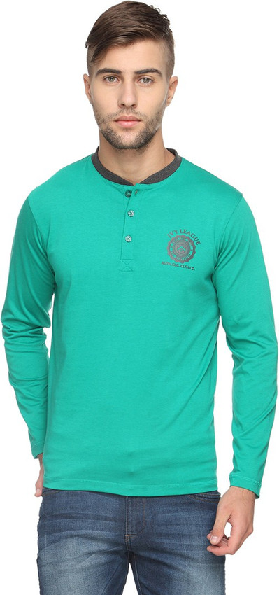 Buy PROLINE Solid Men Round Neck Green 