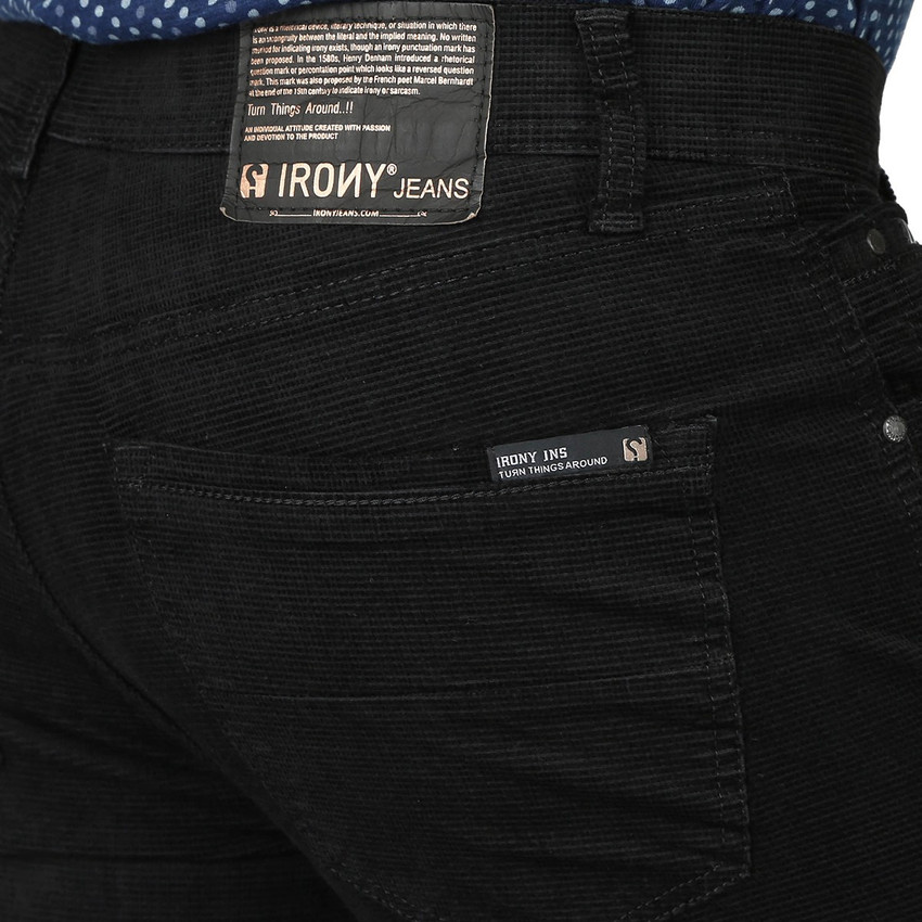 Irony Skinny Fit Men Black Trousers 