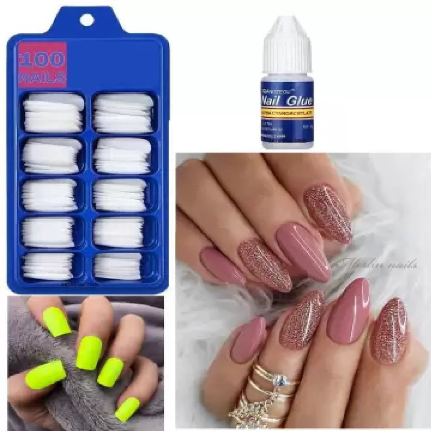 Beimaan 100 PCS Artificial Reusable Nails Set With Glue For Girls/Women TRANSPARENT White - Price in India, Buy Beimaan 100 PCS Artificial Reusable Nails Set With Glue For Girls/Women TRANSPARENT White Online Beimaan 100 PCS Artificial Reusable Nails Set With Glue For Girls/Women TRANSPARENT White - Price in India, Buy Beimaan 100 PCS Artificial Reusable Nails Set With Glue For Girls/Women TRANSPARENT White Online