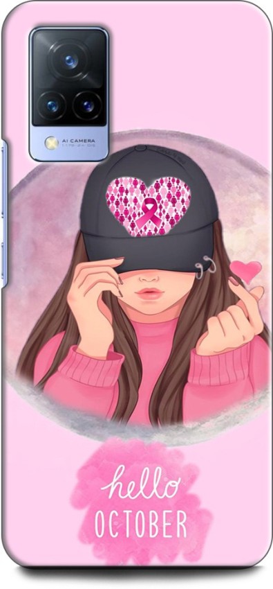 Wall Art Back Cover for Vivo V21(5G) Bts Army, Cute Girl, Anime Girl, Pink  - Wall Art : 