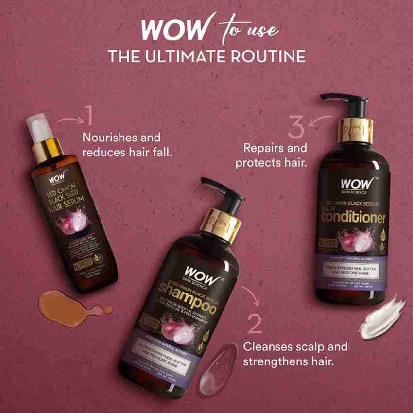WOW SKIN SCIENCE Red Onion Black Seed Oil Ultimate Hair Care Kit (Shampoo + Hair Conditioner + Hair Oil)- Net Vol Price in India - Buy WOW SKIN SCIENCE Red Onion Black WOW SKIN SCIENCE Red Onion Black Seed Oil Ultimate Hair Care Kit (Shampoo + Hair Conditioner + Hair Oil)- Net Vol Price in India - Buy WOW SKIN SCIENCE Red Onion Black
