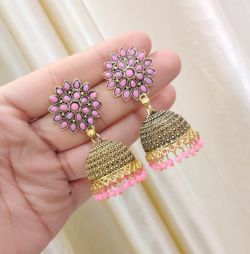 Trendy Golden Sunflower Jhumka Earrings For Girls Women Alloy