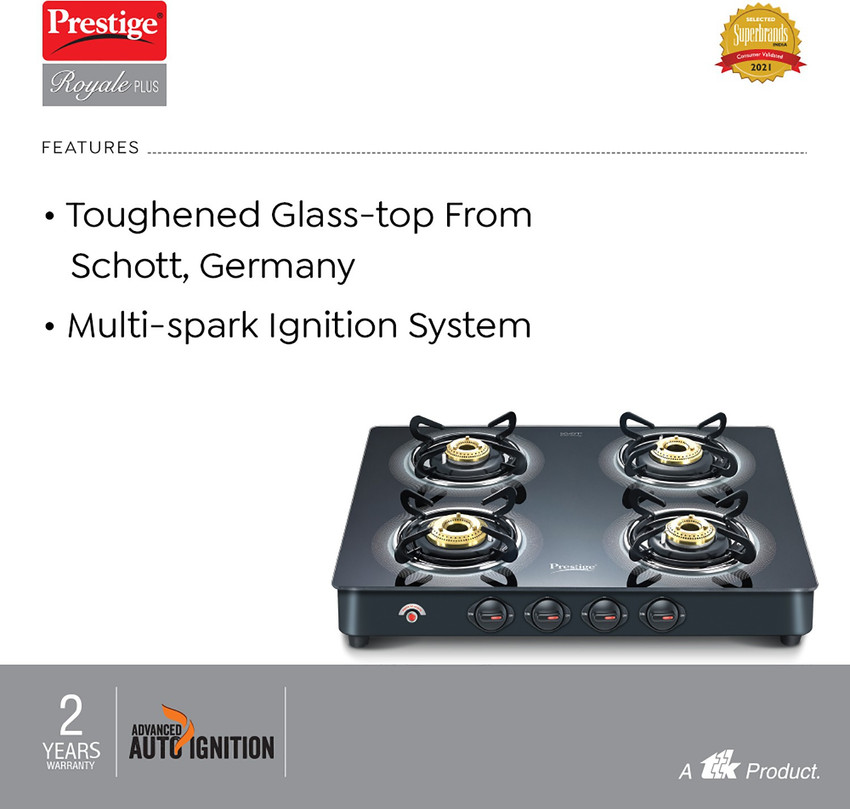 prestige royale plus 4 burner gas stove