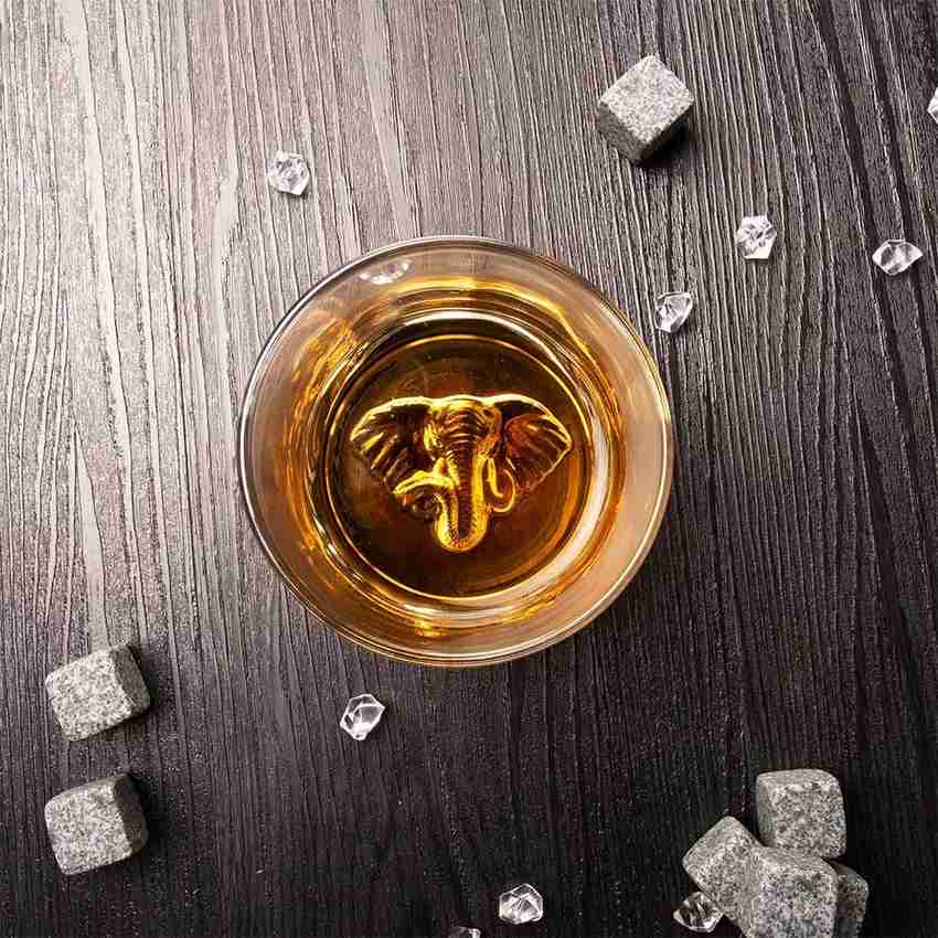 Melbify Whiskey Glass,1 Pc Gold Elephant Label For Scotch, Cocktail ,  Vodka, Gin ,Rum Glass Whisky Glass