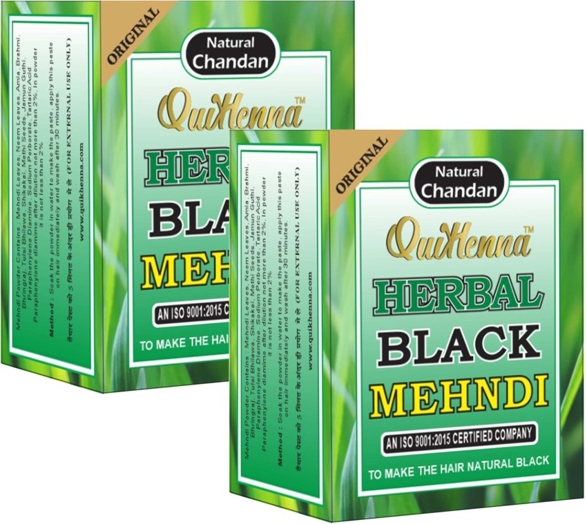 QuikHenna Herbal Black Mehndi For All Hair Type 65gm Pack Of 2 , Black -  Price in India, Buy QuikHenna Herbal Black Mehndi For All Hair Type 65gm  Pack Of 2 ,