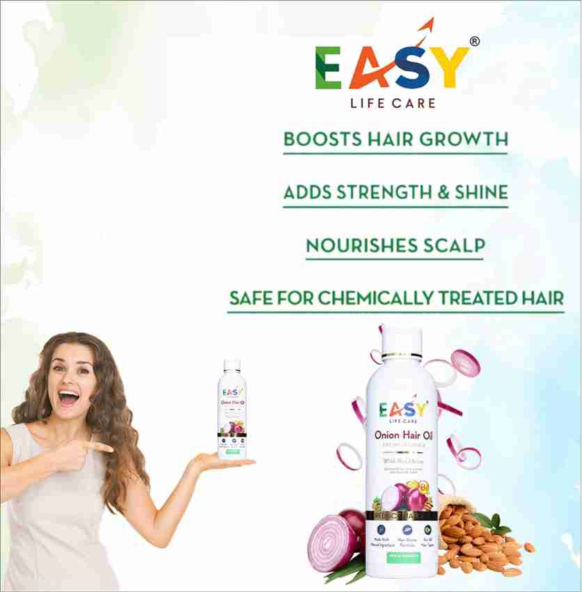 easy life care Onion Hair Oil |Hair Growth Oil| Reduces hairfall |100 ML  Hair Oil - Price in India, Buy easy life care Onion Hair Oil |Hair Growth  Oil| Reduces hairfall |100