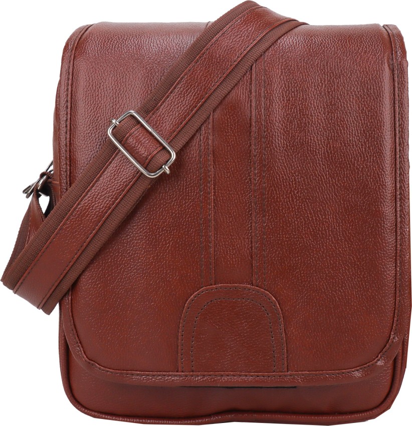 Pramadda Pure Luxury Brown Messenger Bag TopGrain Leather Sling Bag for Men  Women | Shoulder Side Bag men travel | messenger mens bag | crossbody bag  for men | Bike bags |Passport