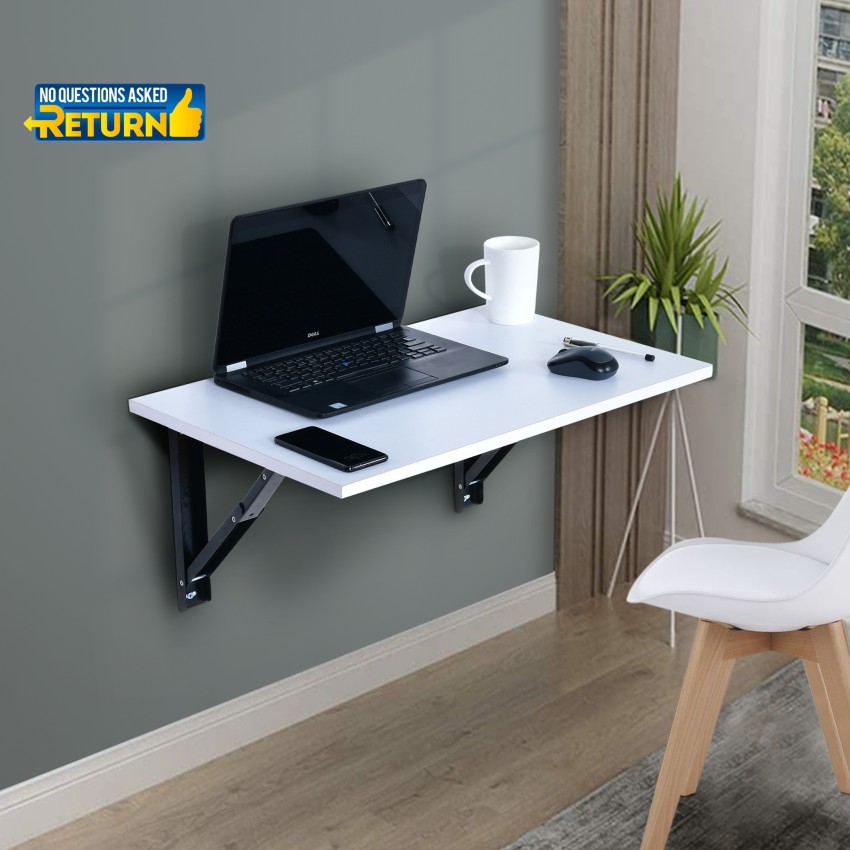 QARA Folding Wall Mounted Study Table /Office Table Stand/Laptop Table  Foldable/Work Table for home Office (Matt White - 60 cm x 40cm ) Solid Wood Study  Table Price in India - Buy