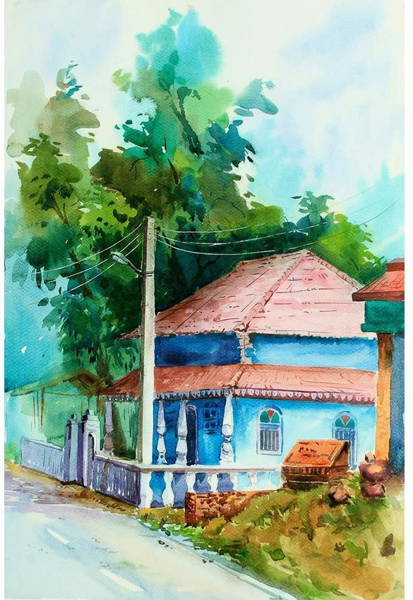 Kerala Village Painting