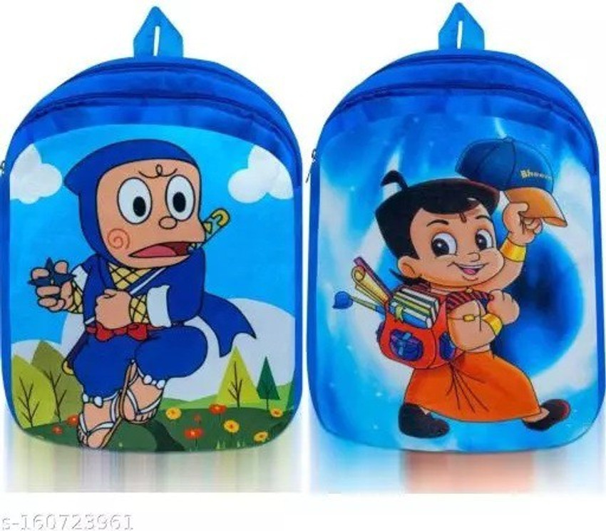 Chhota Bhim Ninja Hattori Combo School Cartoon Bag Soft Material plus Backpack Children s Gifts Boy Girl Baby School Bag for Kids Suitable for Nursery LKG UKG Play School Children Age 2 to