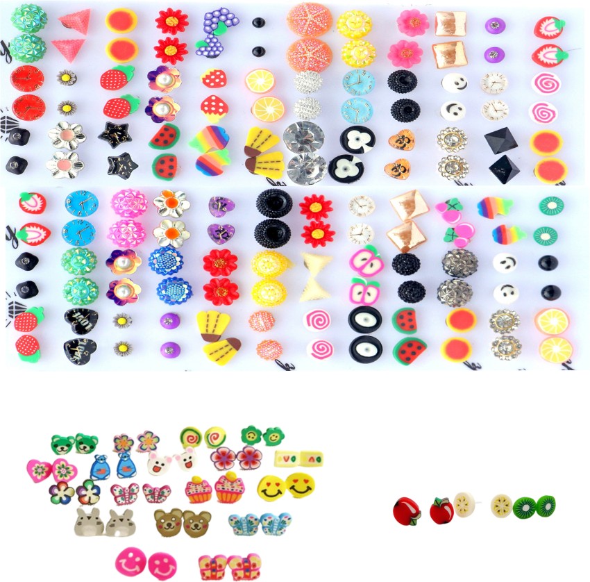 Honbon Sylish Earring Set Artificial Jewellery Pearls 10mm Pin Ball Stud  Earrings MultiColour Ring Birthday