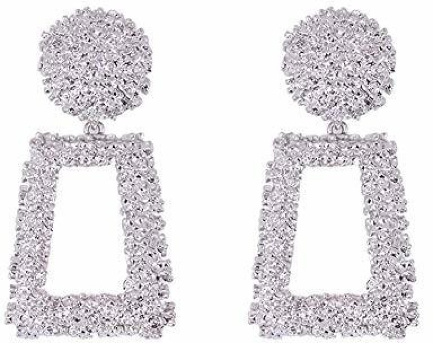 Buy GoldToned  White Square Drop Earrings Online at desertcartINDIA