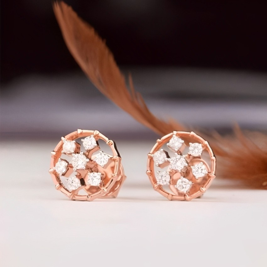 Buy ZENEME GoldPlated Brass American Diamond Studded White Stud Earrings  for Women  Girls Online at Best Prices in India  JioMart
