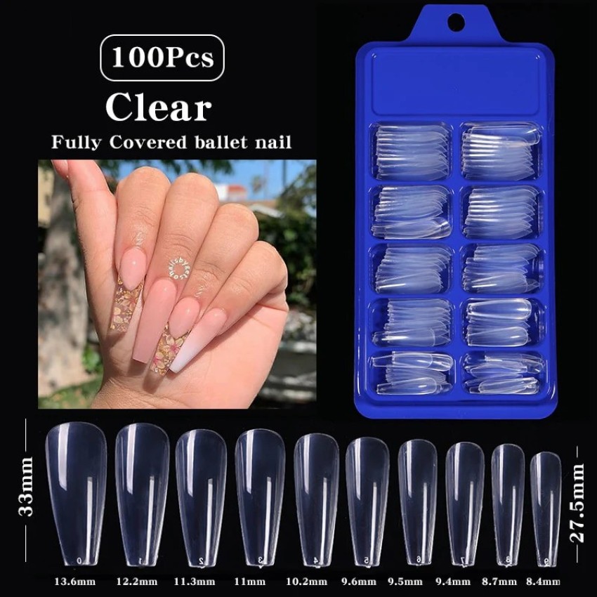Buy Extraposh Best Quality Artificial Empress Curve 100 Tips Fake Nails  with Super Glue Online at Best Prices in India - JioMart.