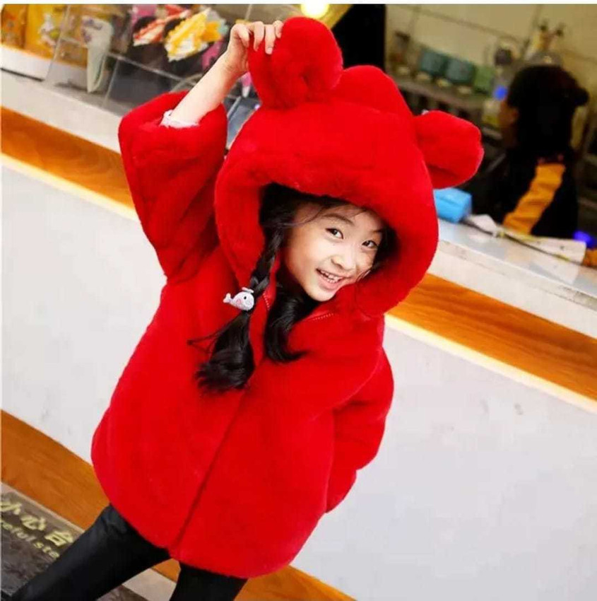 Hooded Neck Girls Faux Fur Red Sweater Price in India - Buy Hooded Neck  Girls Faux Fur Red Sweater online at Shopsy.in