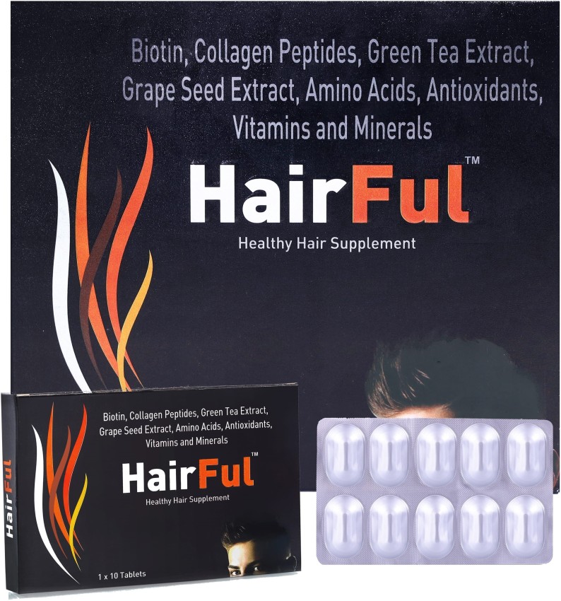 HairFul Biotin Tablets 10000 mcg for Hair Regrowth (Pack of 5) Price in  India - Buy HairFul Biotin Tablets 10000 mcg for Hair Regrowth (Pack of 5)  online at 