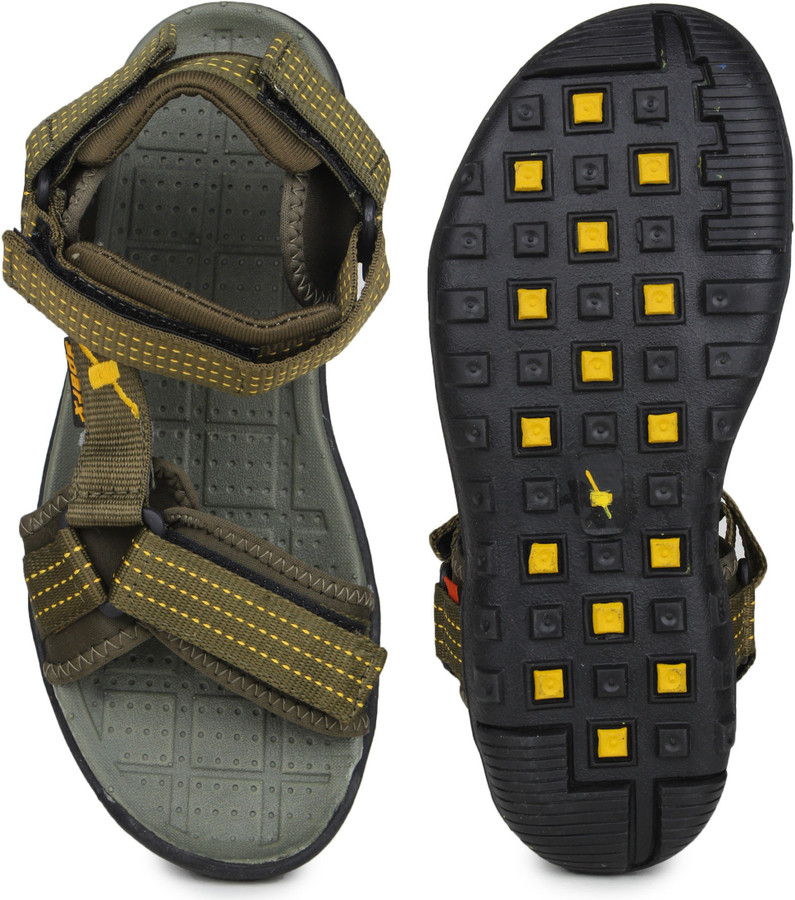 SS-424 Olive Yellow Floater Sandals Men 