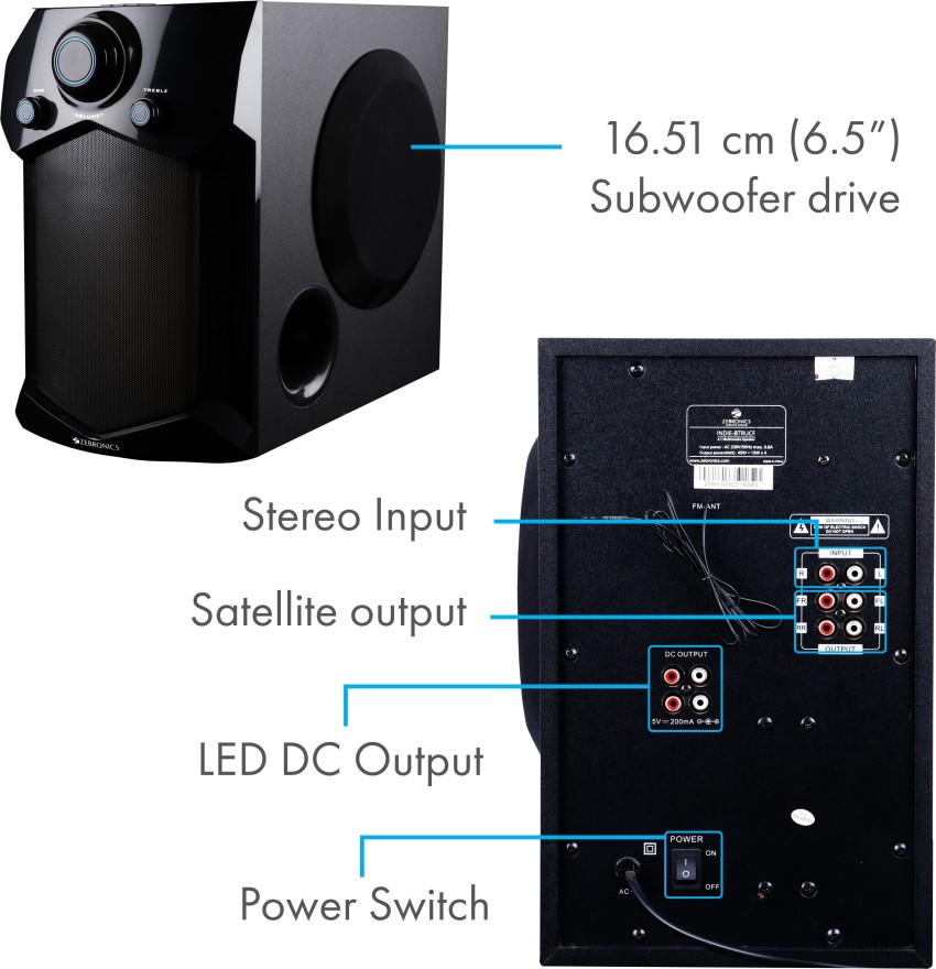 zebronics indie 105 w bluetooth home audio speaker