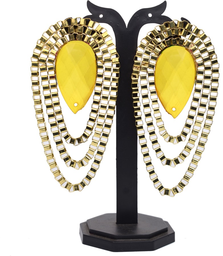 Kwickk Pearl Studded Multicolor Gold Platted Oxidized Big Jhumka Jhumki Earrings  for Girls and Women