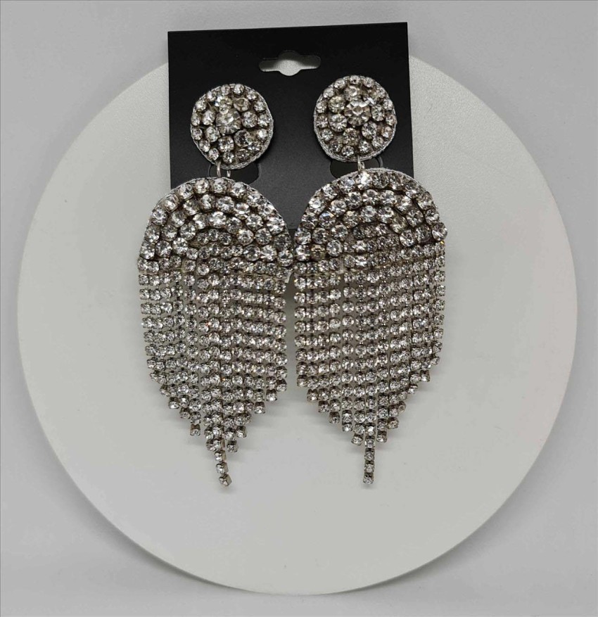 Carlton London 925 Sterling Silver Glass Beaded Rhodium Plated Drop Earrings  Buy Carlton London 925 Sterling Silver Glass Beaded Rhodium Plated Drop Earrings  Online at Best Price in India  Nykaa
