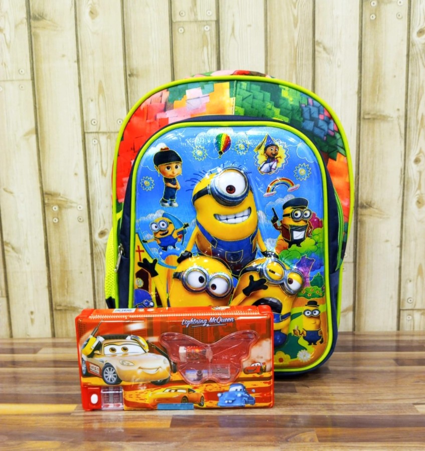Magic of Gifts 3D Cartoon Backpack with Window Pencil Box| Bag for Kids 16  L Backpack Yellow, Multicolor, Red - Price in India 