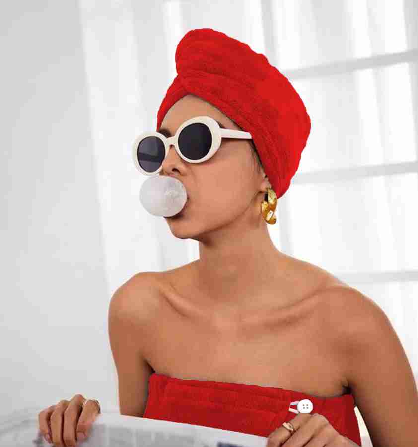 Cotton Hair RED hair towel wrap (100% cotton towel) Price in India - Buy Cotton  Hair RED hair towel wrap (100% cotton towel) online at 