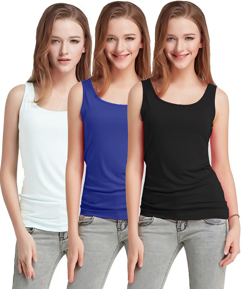 Casual Sleeveless Solid Women Dark Blue 