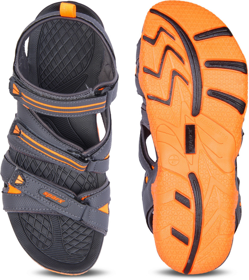 Sparx SS-493 Men Grey, Orange Sandals 