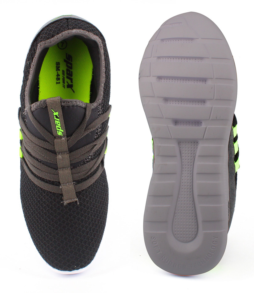 Sparx Men SM-481 Dark Grey Neon Green 