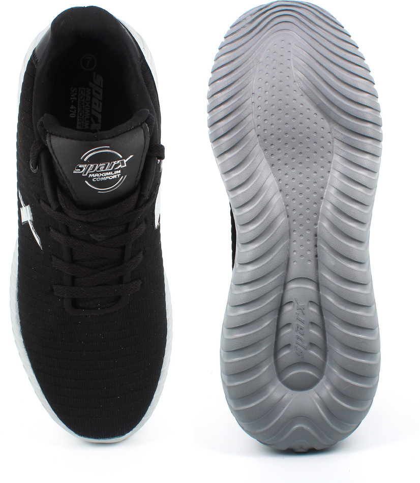 Sparx Men SM-470 Black Silver Running 