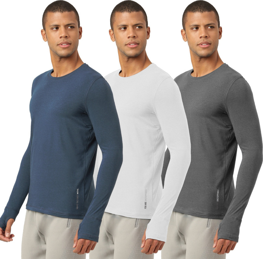 Buy FREECULTR Solid Men Round Neck Dark 