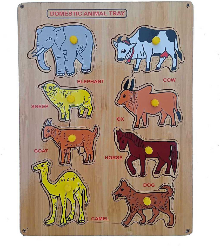 FireFlies Wooden Domestic Animals Puzzle With Nob for kids Price in India - Buy FireFlies Wooden Domestic Animals Puzzle With Nob for kids online at FireFlies Wooden Domestic Animals Puzzle With Nob for kids Price in India - Buy FireFlies Wooden Domestic Animals Puzzle With Nob for kids online at