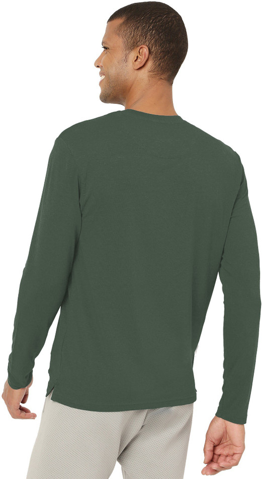 FREECULTR Solid Men Henley Neck Green T 