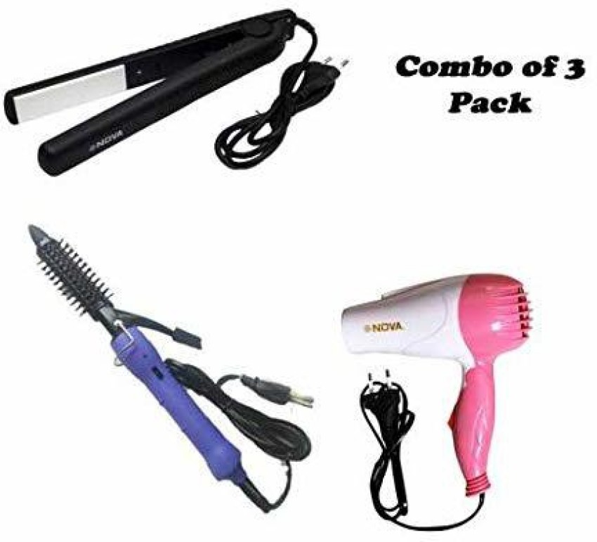QUKTION Combo of mini hair straightener  Professional Hair Dryer 1500 Watt  Hot and cold air 2 in 1Multicolour  JioMart