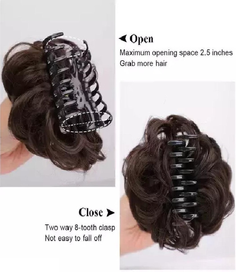 AccessHer Hair Clips  Pins  Buy Accessher Black  Blonde Dual Tone Colour Hair  Bun with Black Clutcher Online  Nykaa Fashion