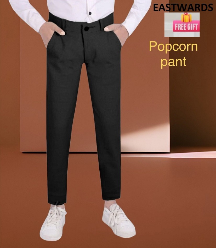 Buy Boys Black Slim Fit Solid Trousers Online  706359  Allen Solly