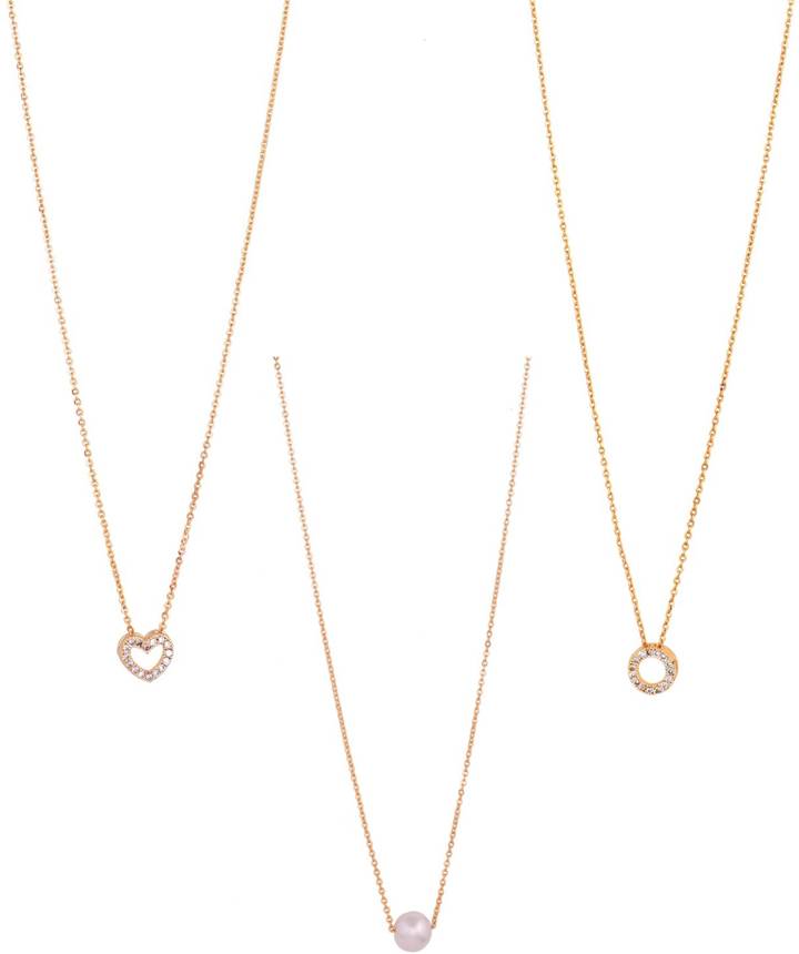 New Stylist Necklace Chain Mangalsutra Combo Pack Of 3 Brass Mangalsutra For Women,Girl Diamond Gold-plated Plated Brass, Mother of Pearl Chain