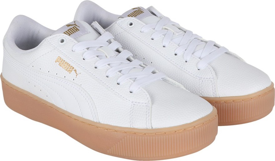 puma vikky white platform