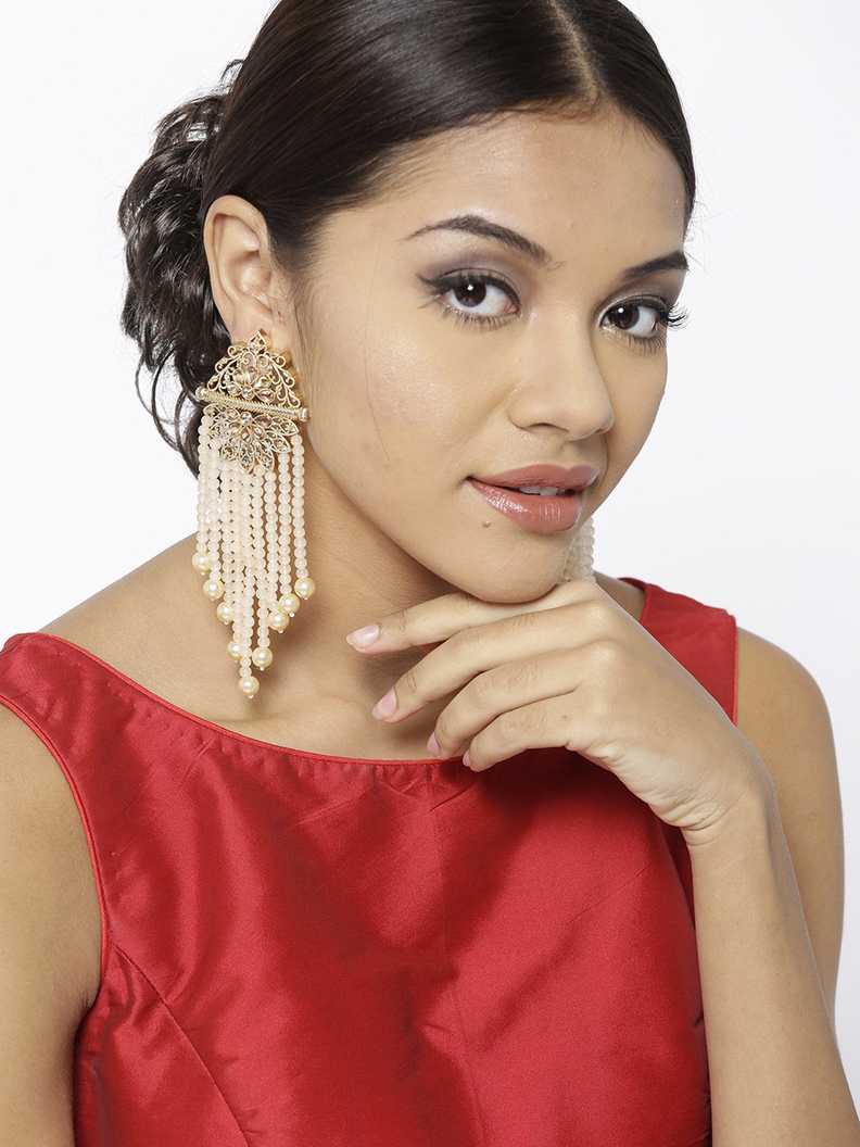 Top 10 Best Fashion Earrings Available Online At Low Price Which You Don'T Want To Miss 5 Zaveri Pearls Strand Beaded Zinc Drop &Amp; Danglers