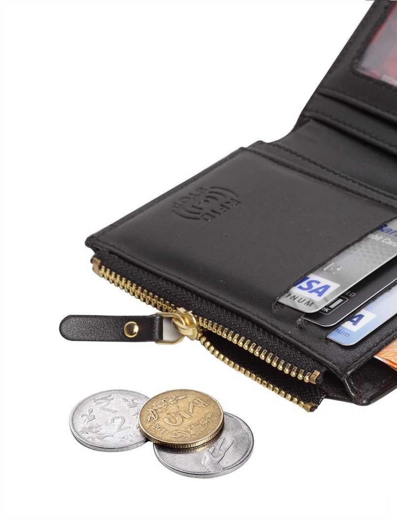 Men Black Artificial Leather Wallet (12 Card Slots) | MolBhavKaro