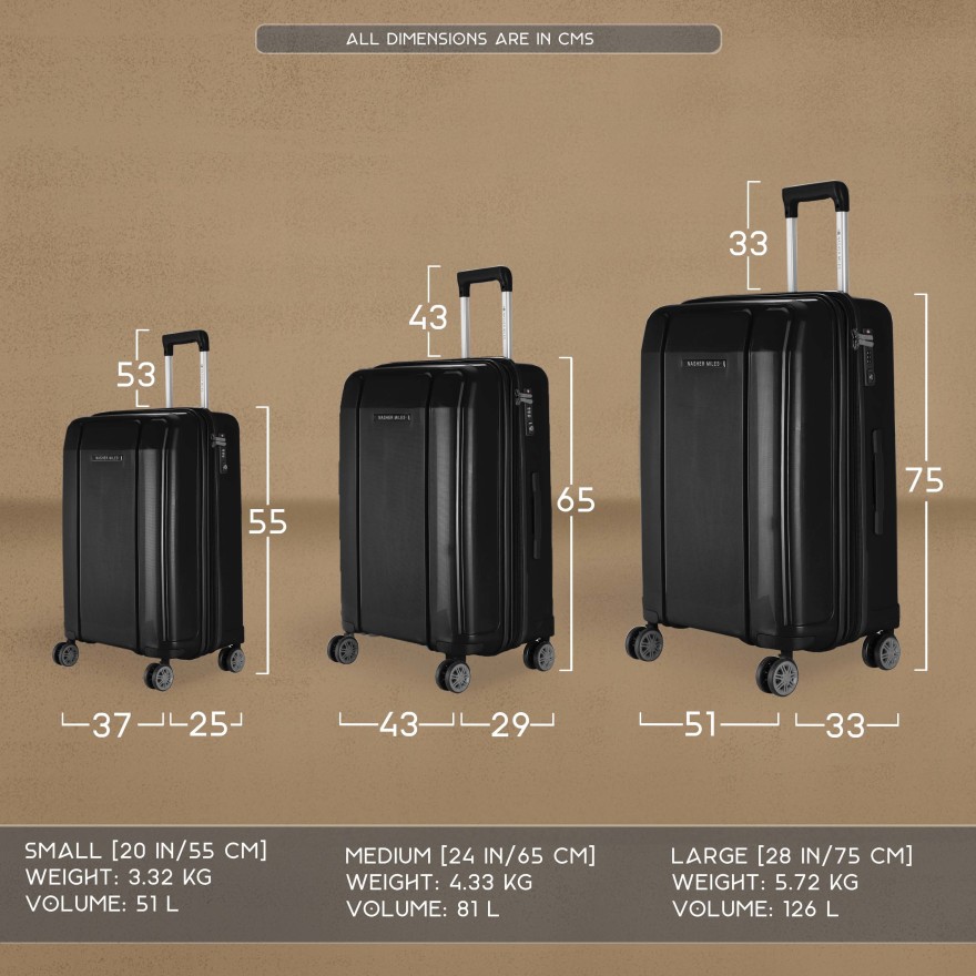 55 X 35 X 25 Cm Suitcase Tabitomo   Hard Side Polypropylene Cabin Luggage Bag Black 20 Inch 55cm Original Imafh6784agxshgx 