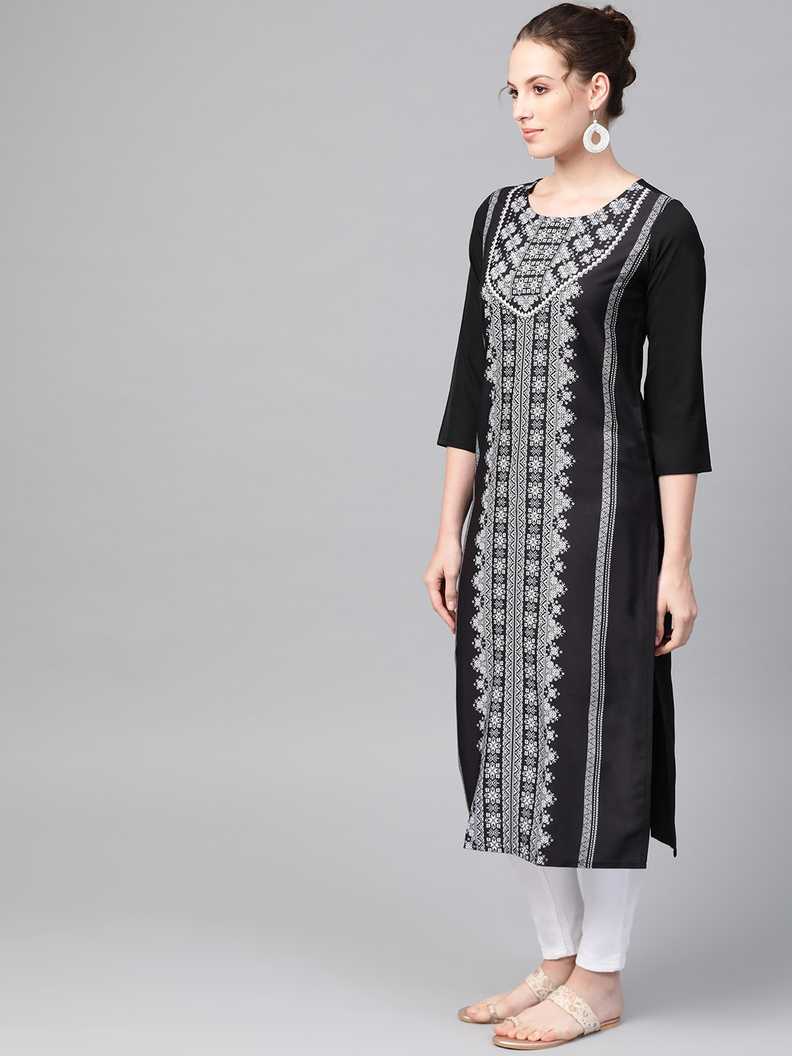 crepe straight kurta