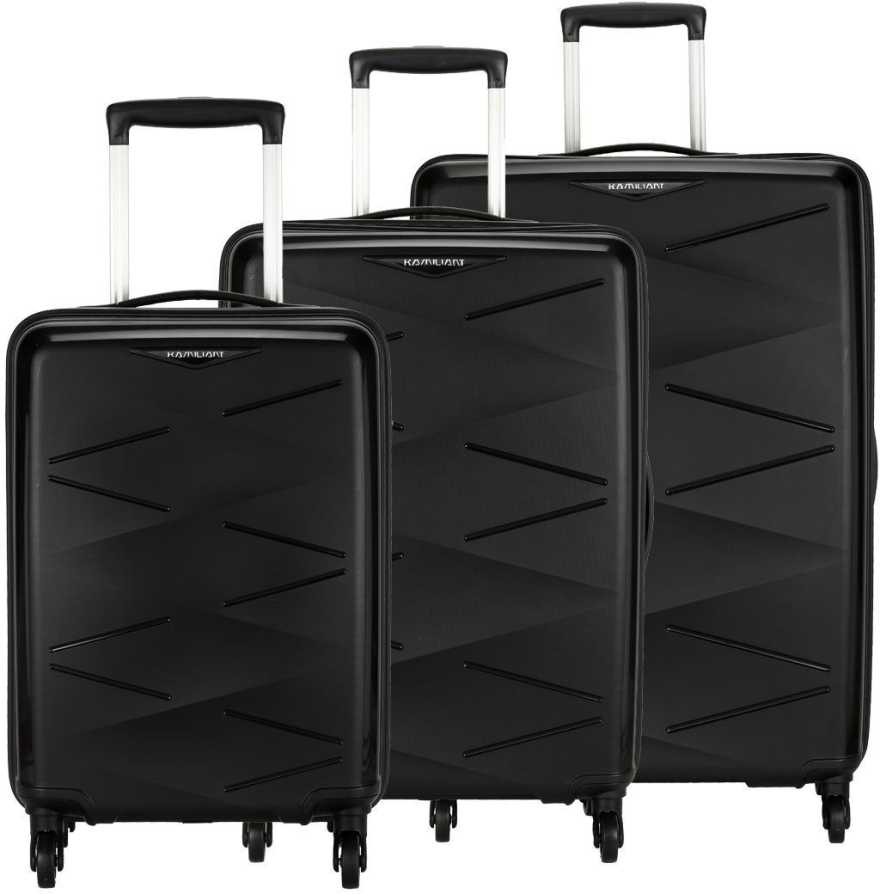 Kamiliant by American Tourister Hard Body Set of 3 Luggage – TRIPRISM SPINNER 3PC SET BLACK – Black