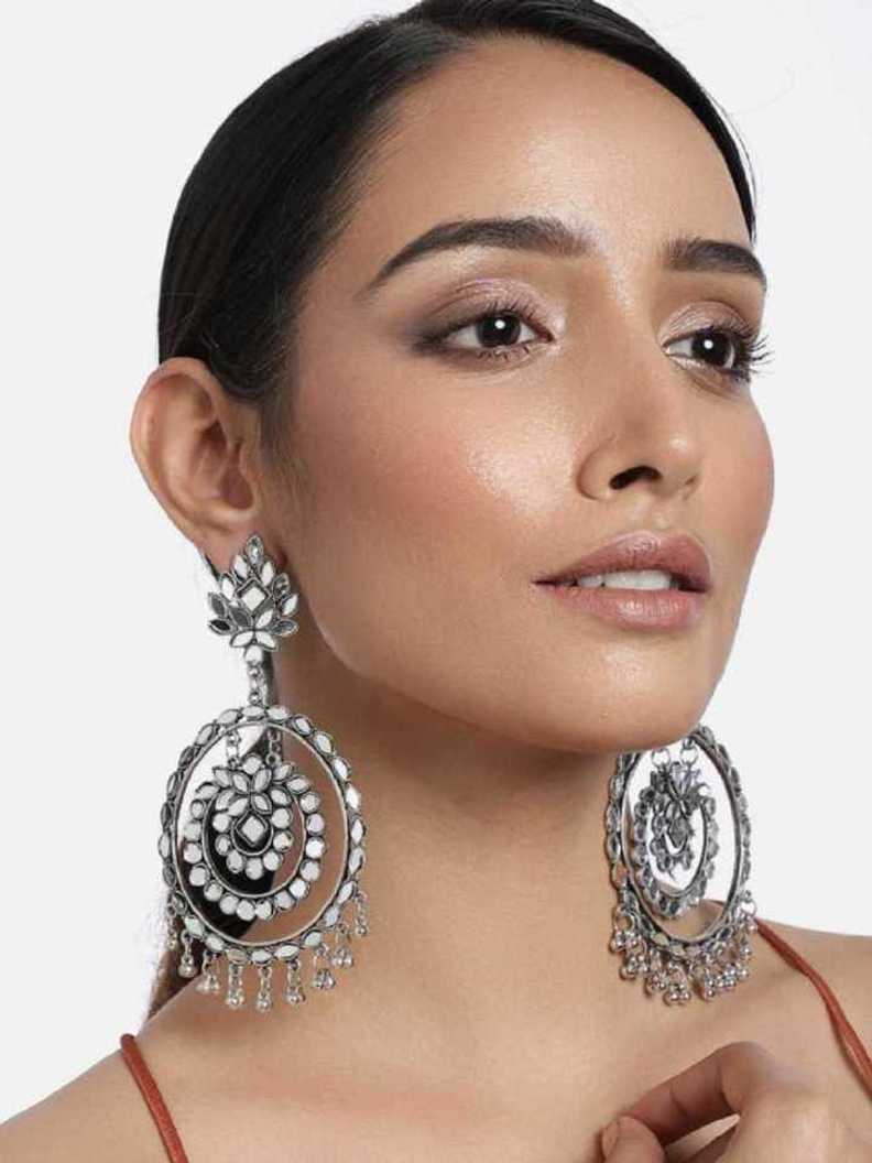Top 10 Best Fashion Earrings Available Online At Low Price Which You Don'T Want To Miss 11 Zurikrisha Stylish, Trendy, Party Wear, Heavy Work, Designer, Oxidized Silver, Afghani, Jhumki Earrings Fancy Kundan Earrings For Girls And Women