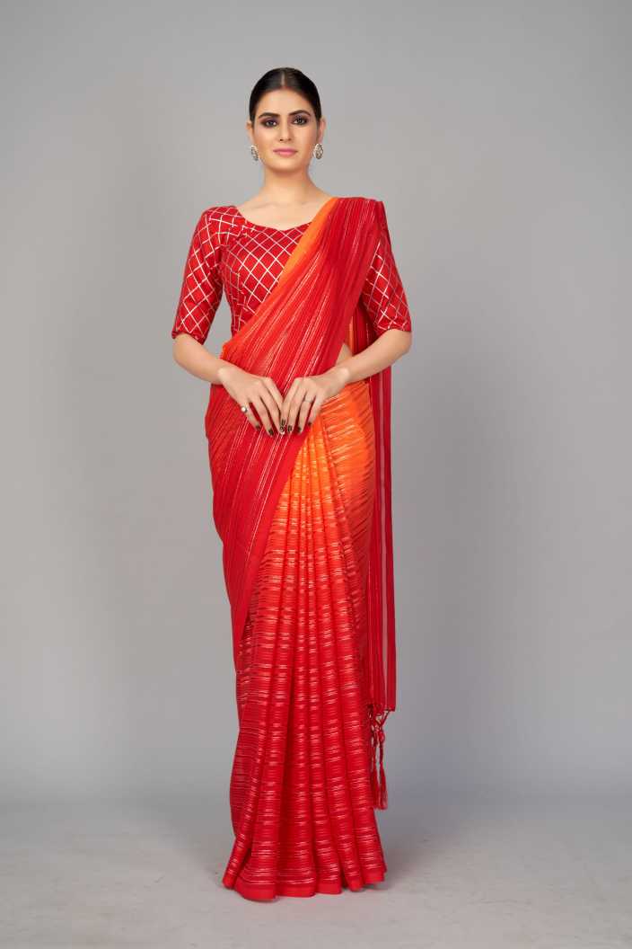 New Bollywood Sari Party Wear Indian Pakistani Ethnic Wedding Designer Saree Red 