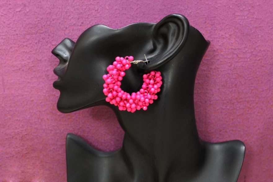 Akshetri Single-Pink Alloy Huggie Earring
