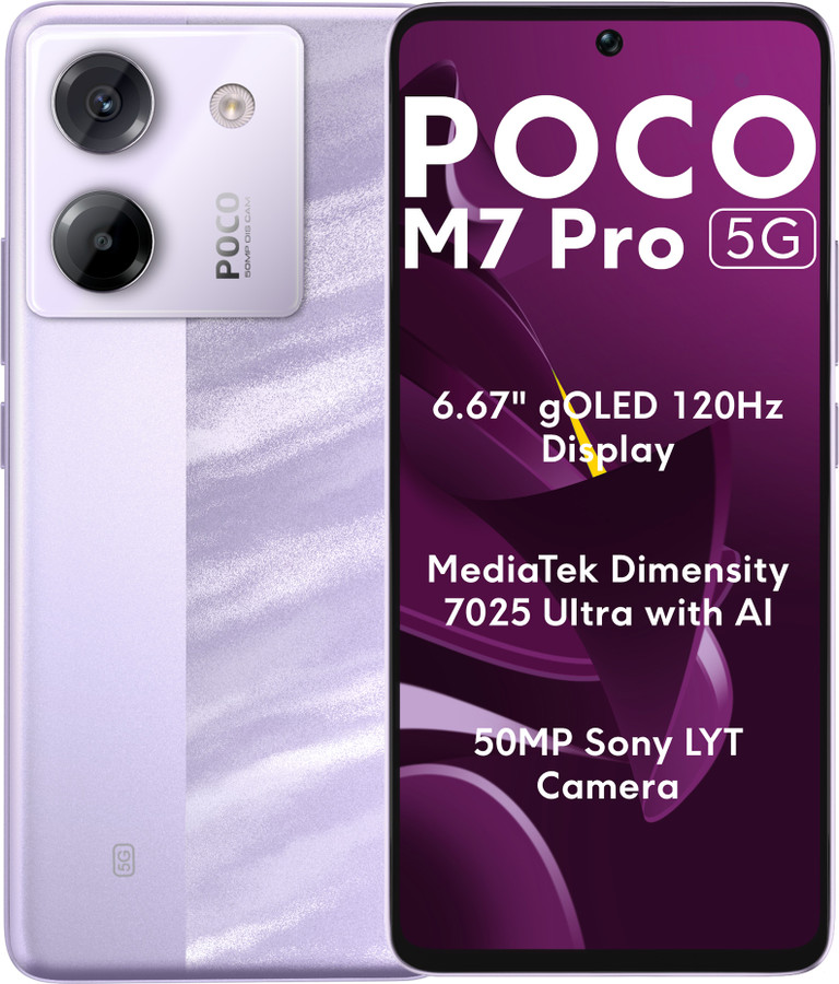 POCO M7 Pro 5G (Lavender Frost, 128 GB) (6 GB RAM) Flipkart Deal